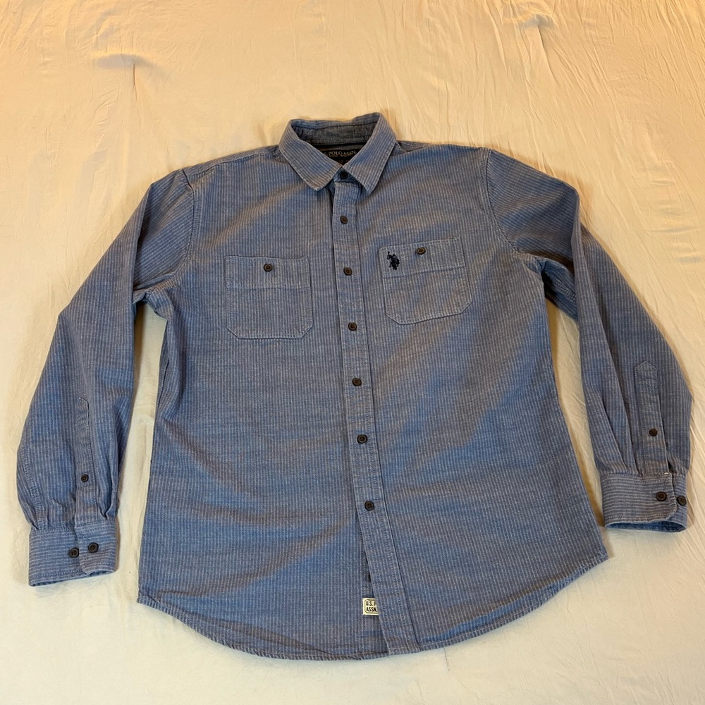 U.S. Polo‎ Assn. Blue Casual Button Down Shirt
